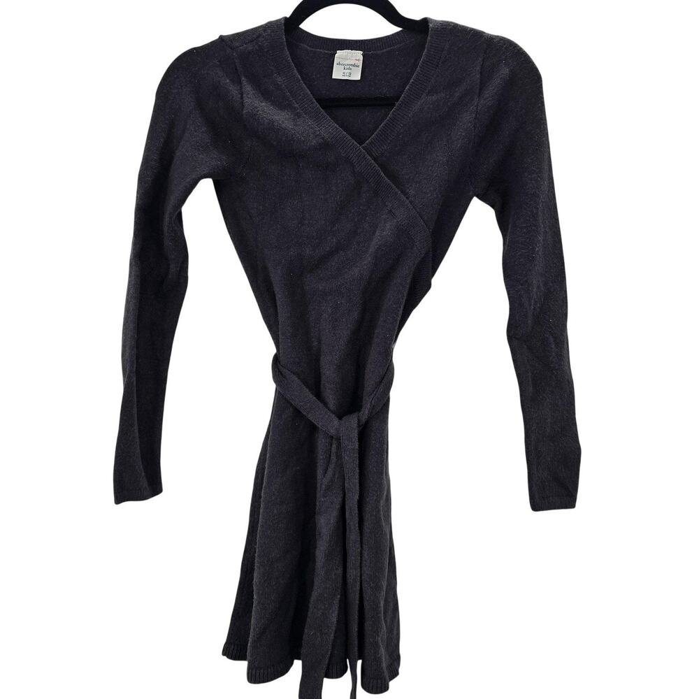 Abercrombie Kids Girls Black Wrap Belted Cardigan Sweater Size 11-12